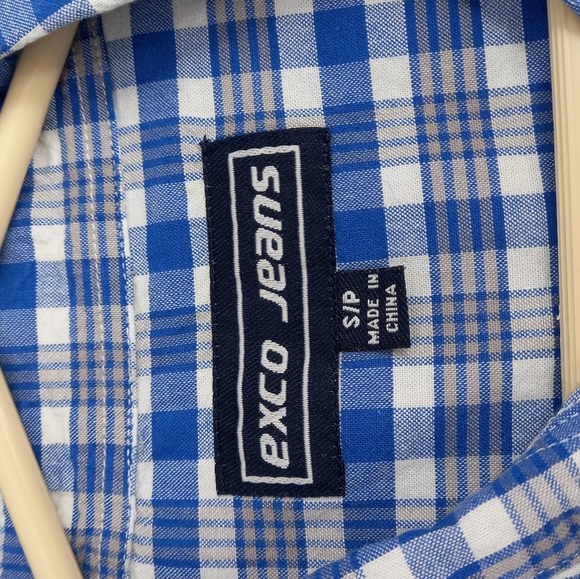 VINTAGE Y2K exco button up plaid shirt - Picture 4 of 8